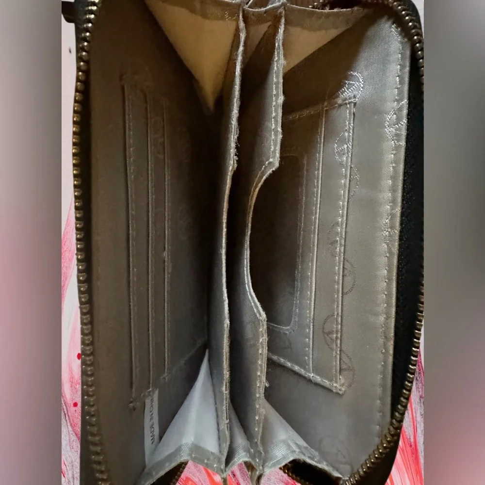 Adrienne Vittadini Studio Black Zip Around Wallet/Wristlet